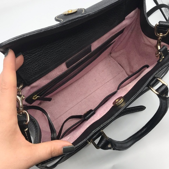 Classic Black Leather Dooney & Bourke Satchel - Picture 4 of 7